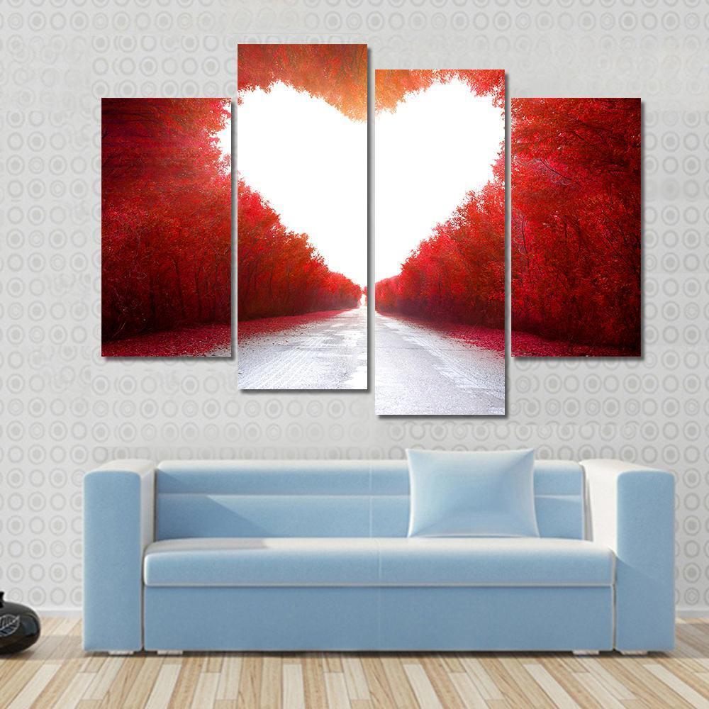 Road To Love Canvas Wall Art-4 Pop-Gallery Wrap-50" x 32"-Tiaracle