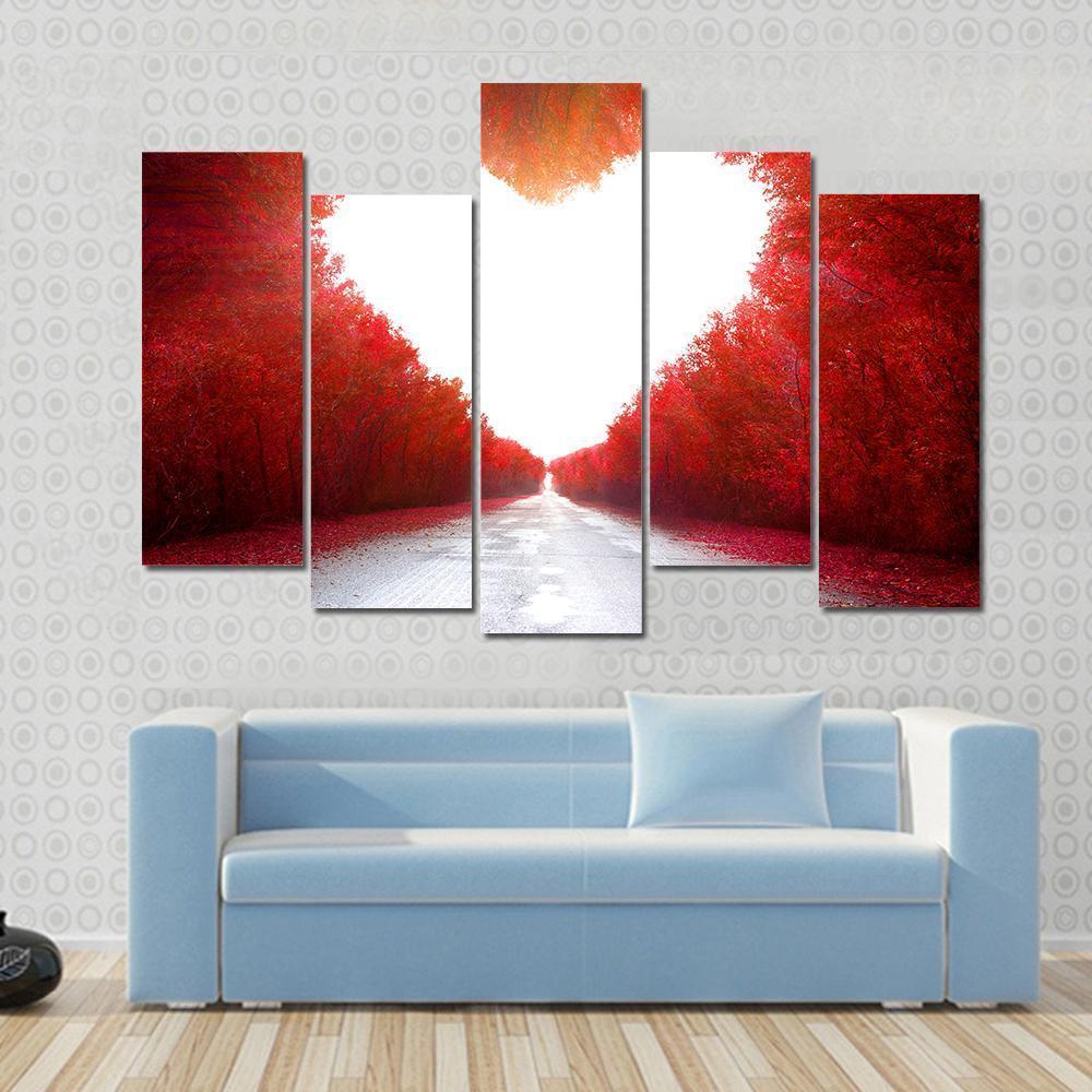 Road To Love Canvas Wall Art-5 Pop-Gallery Wrap-47" x 32"-Tiaracle