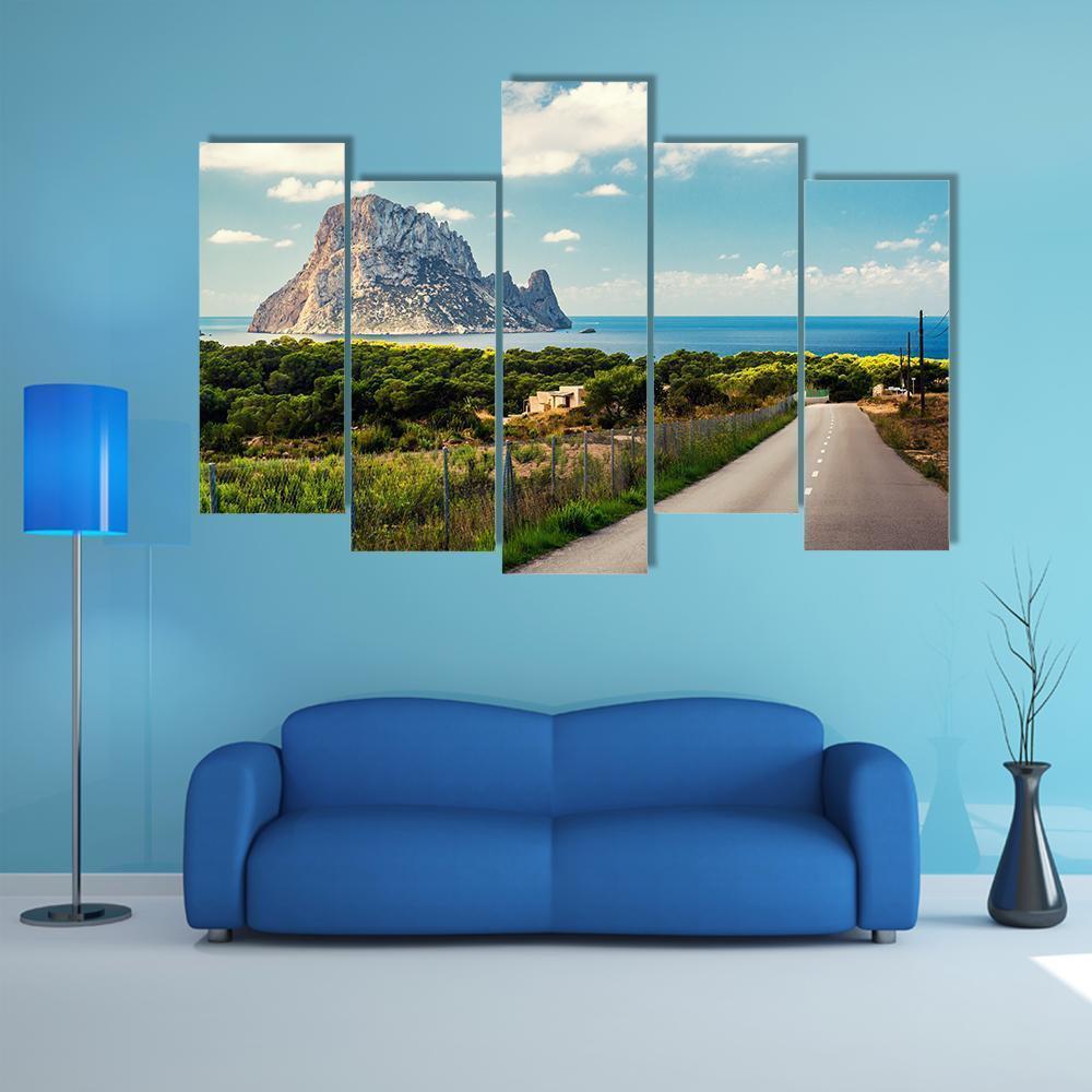 Road To The Cala d'Hort Beach Canvas Wall Art-5 Pop-Gallery Wrap-47" x 32"-Tiaracle