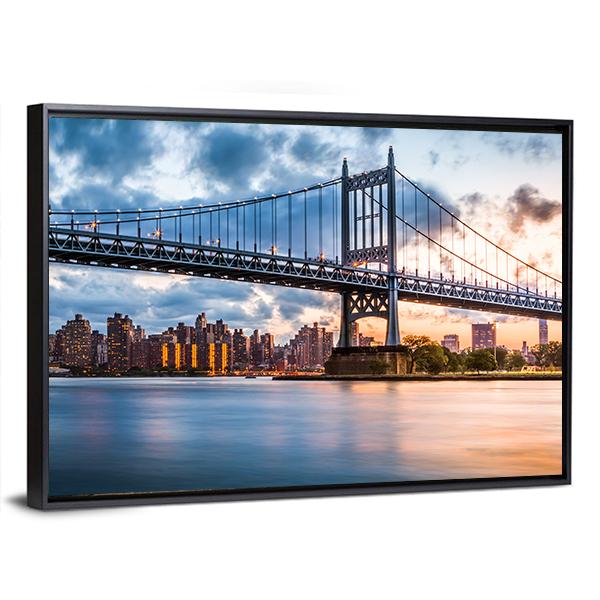 Robert F Kennedy Bridge Canvas Wall Art-3 Horizontal-Gallery Wrap-25" x 16"-Tiaracle