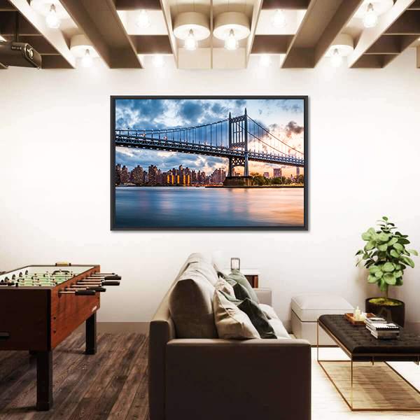 Robert F Kennedy Bridge Canvas Wall Art-3 Horizontal-Gallery Wrap-25" x 16"-Tiaracle