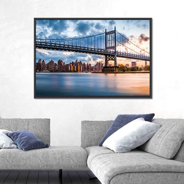 Robert F Kennedy Bridge Canvas Wall Art-3 Horizontal-Gallery Wrap-25" x 16"-Tiaracle