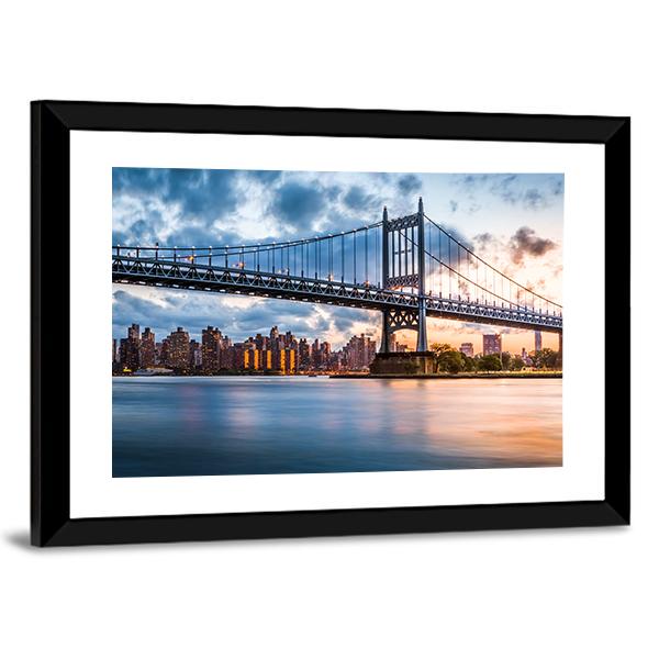 Robert F Kennedy Bridge Canvas Wall Art-3 Horizontal-Gallery Wrap-25" x 16"-Tiaracle