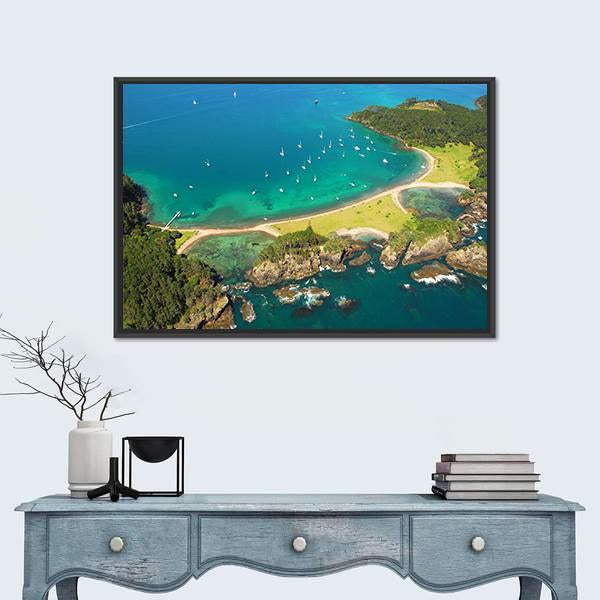 Roberton Island New Zealand Canvas Wall Art-1 Piece-Floating Frame-24" x 16"-Tiaracle