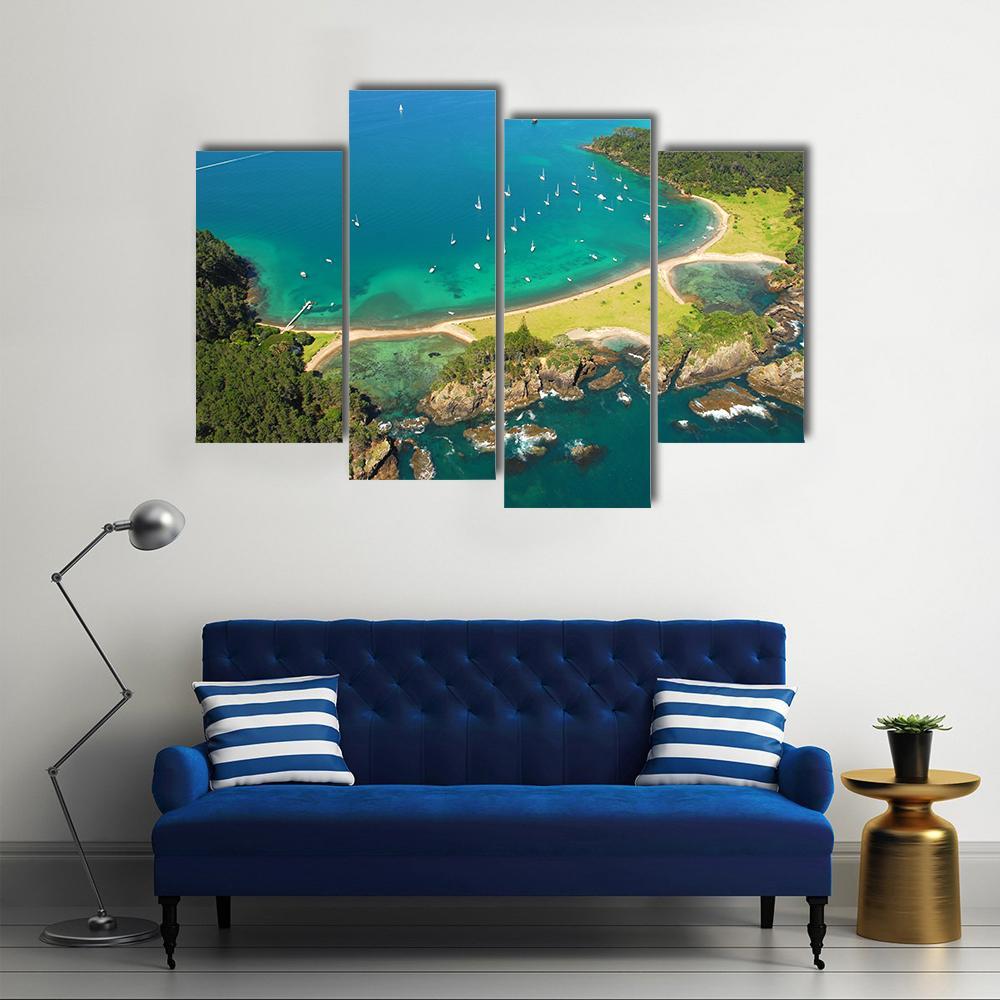 Roberton Island New Zealand Canvas Wall Art-4 Pop-Gallery Wrap-50" x 32"-Tiaracle
