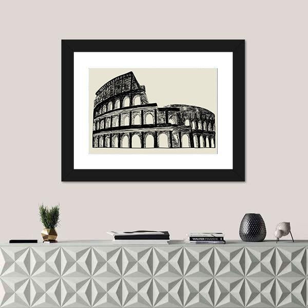 Roman Coliseum Canvas Wall Art-1 Piece-Framed Print-20" x 16"-Tiaracle