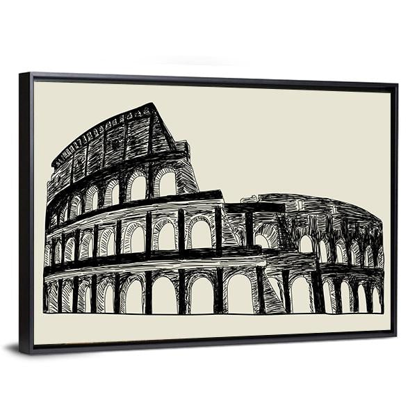 Roman Coliseum Canvas Wall Art-3 Horizontal-Gallery Wrap-25" x 16"-Tiaracle