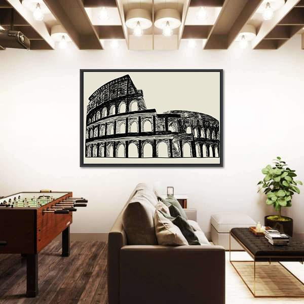 Roman Coliseum Canvas Wall Art-3 Horizontal-Gallery Wrap-25" x 16"-Tiaracle