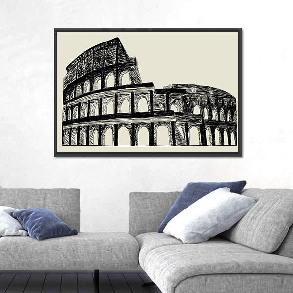 Roman Coliseum Canvas Wall Art-3 Horizontal-Gallery Wrap-25" x 16"-Tiaracle