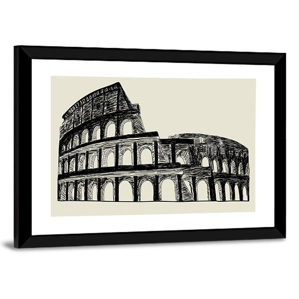 Roman Coliseum Canvas Wall Art-3 Horizontal-Gallery Wrap-25" x 16"-Tiaracle