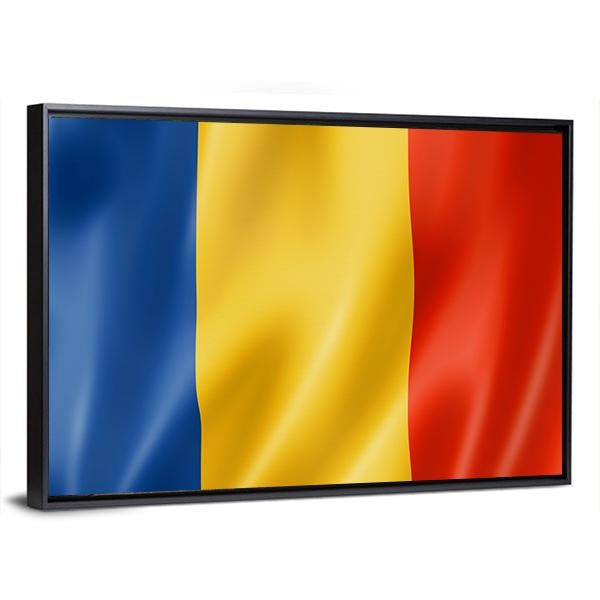 Romania Flag Canvas Wall Art-3 Horizontal-Gallery Wrap-25" x 16"-Tiaracle