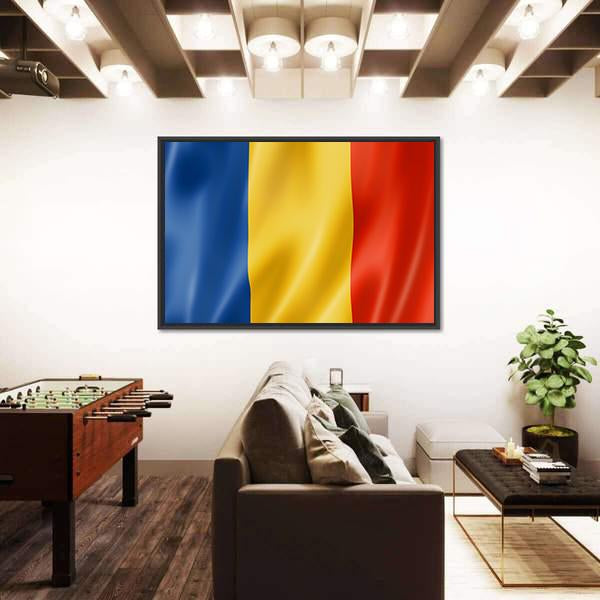 Romania Flag Canvas Wall Art-3 Horizontal-Gallery Wrap-25" x 16"-Tiaracle