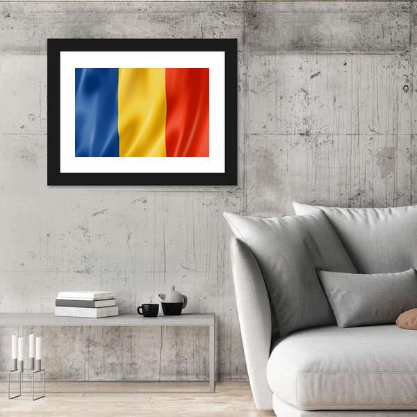 Romania Flag Canvas Wall Art-3 Horizontal-Gallery Wrap-25" x 16"-Tiaracle