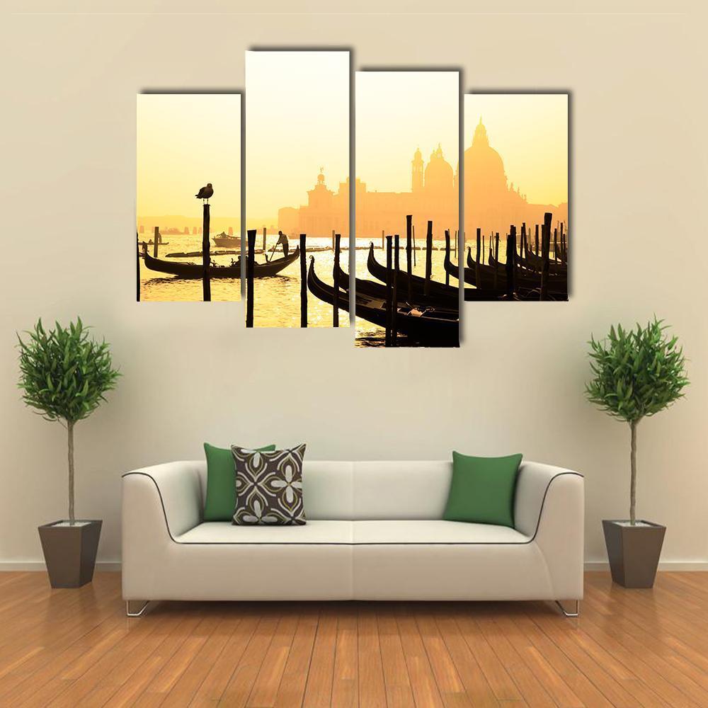 Romantic Italian City Of Venice (Venezia) Canvas Wall Art-4 Pop-Gallery Wrap-50" x 32"-Tiaracle