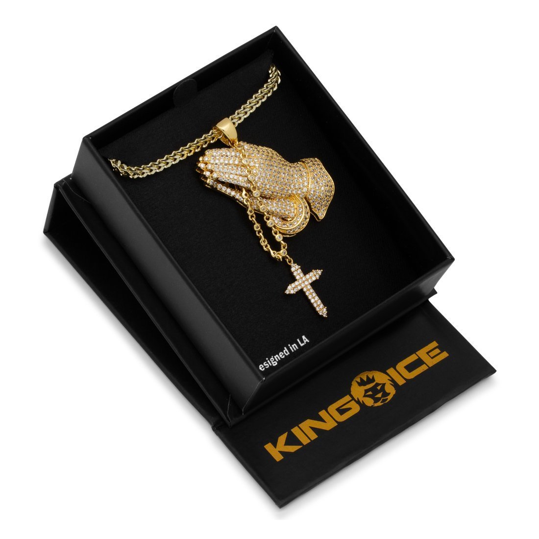 Rosary Praying Hands Necklace