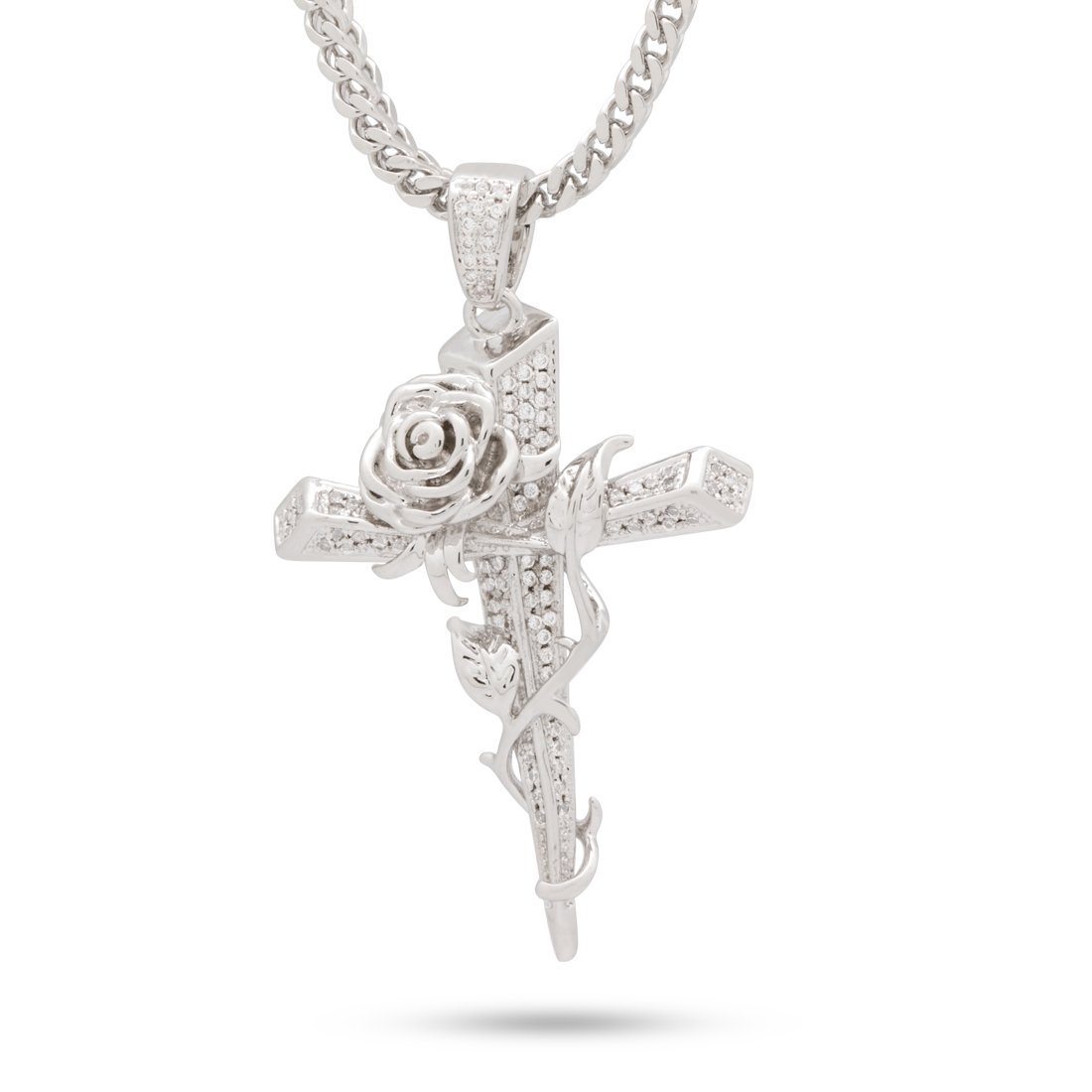 Rose Thorned Cross Necklace