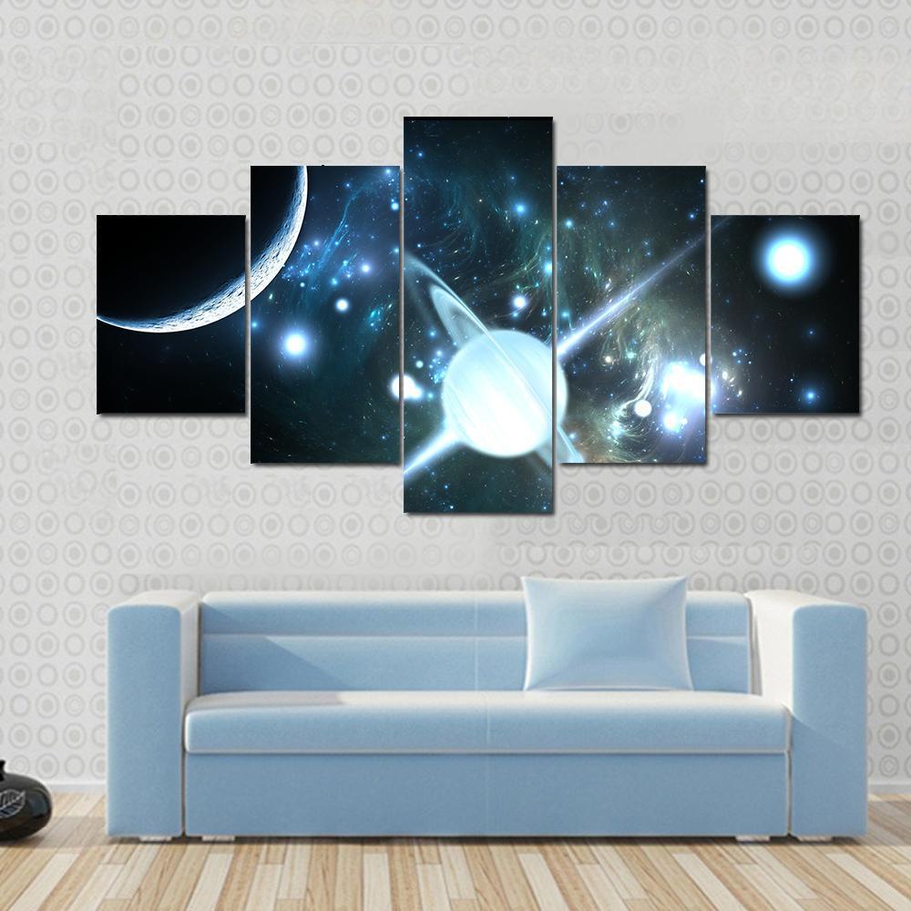 Rotating Neutron Star Canvas Wall Art-5 Star-Gallery Wrap-62" x 32"-Tiaracle