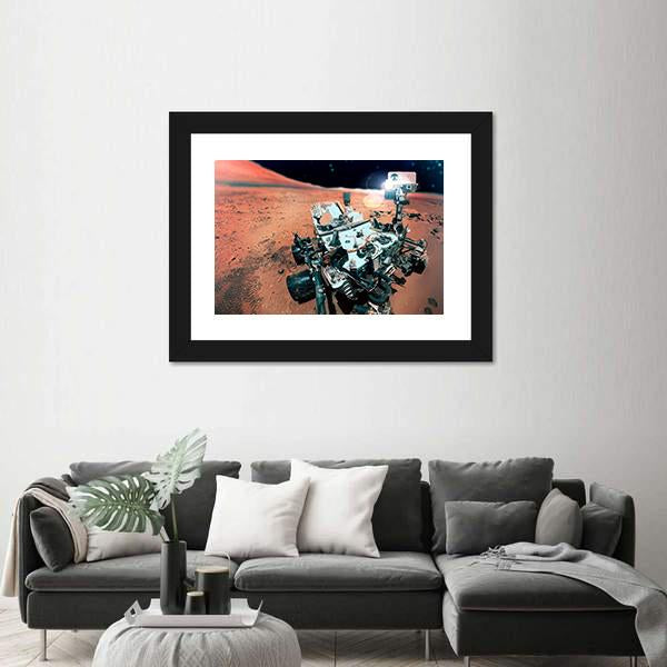 Rover On Mars Surface Canvas Wall Art-1 Piece-Framed Print-20" x 16"-Tiaracle