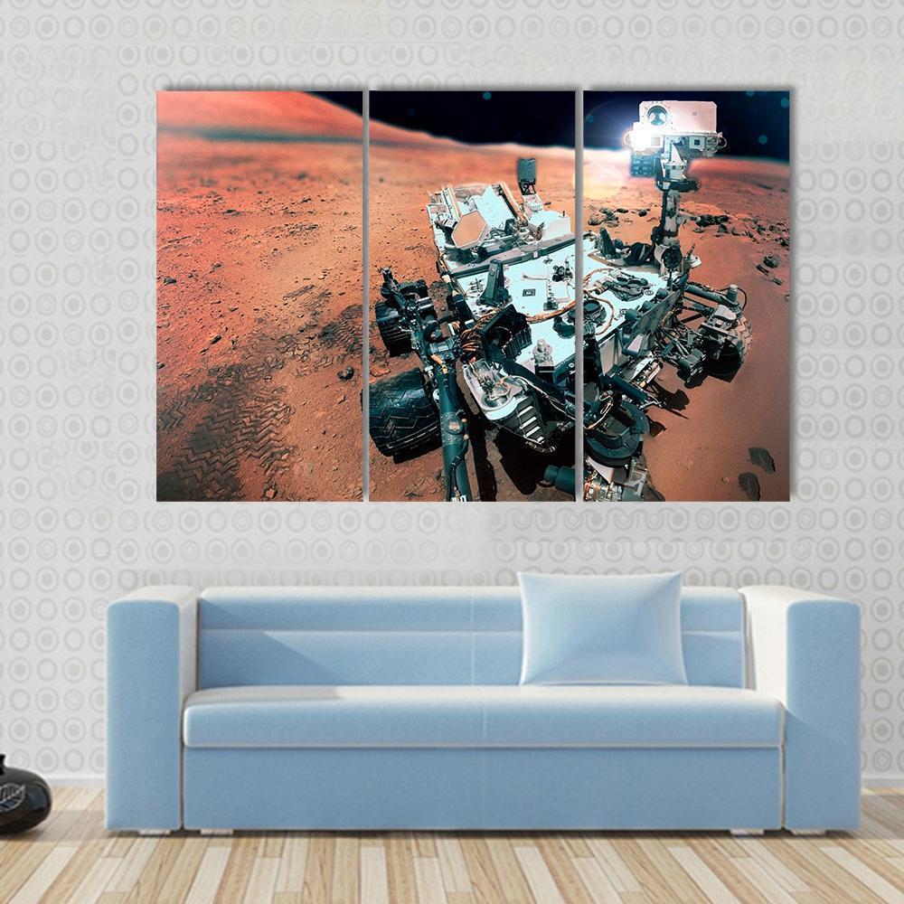 Rover On Mars Surface Canvas Wall Art-3 Horizontal-Gallery Wrap-37" x 24"-Tiaracle