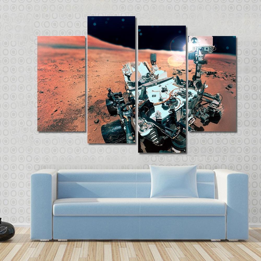 Rover On Mars Surface Canvas Wall Art-4 Pop-Gallery Wrap-50" x 32"-Tiaracle