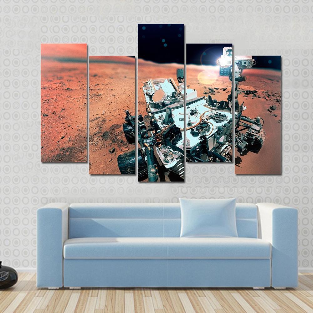 Rover On Mars Surface Canvas Wall Art-5 Pop-Gallery Wrap-47" x 32"-Tiaracle