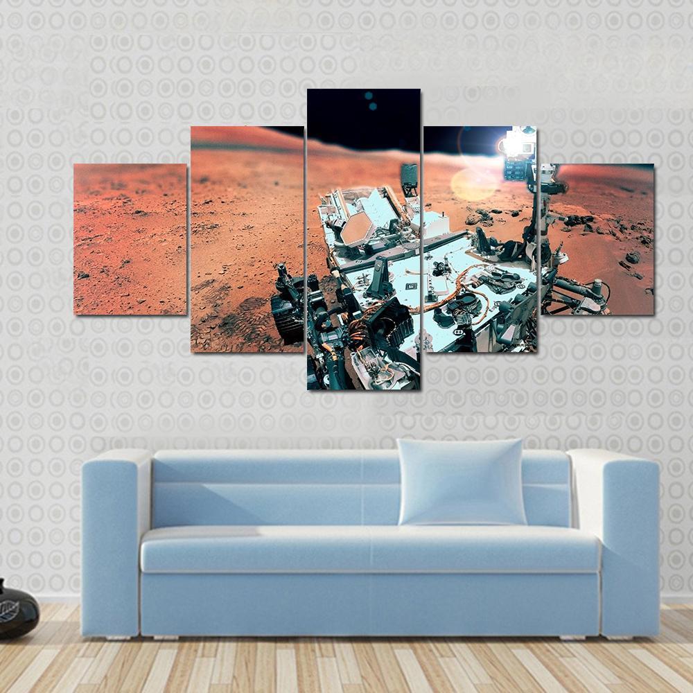 Rover On Mars Surface Canvas Wall Art-5 Star-Gallery Wrap-62" x 32"-Tiaracle