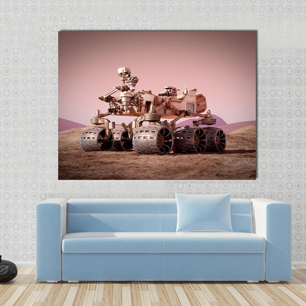 Rover On Planet Mars Canvas Wall Art-1 Piece-Gallery Wrap-48" x 32"-Tiaracle