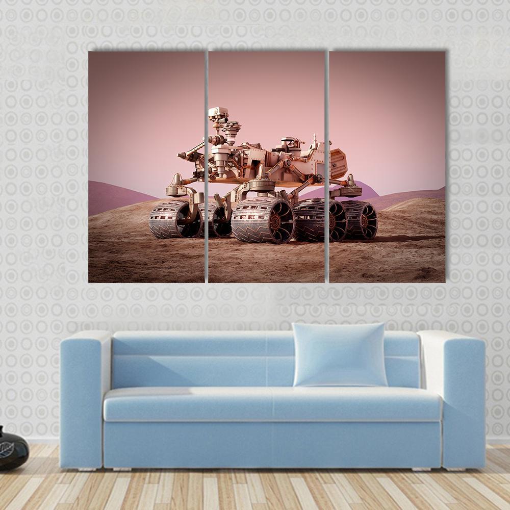 Rover On Planet Mars Canvas Wall Art-3 Horizontal-Gallery Wrap-37" x 24"-Tiaracle