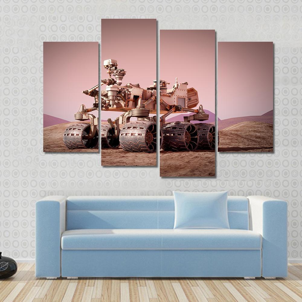 Rover On Planet Mars Canvas Wall Art-4 Pop-Gallery Wrap-50" x 32"-Tiaracle