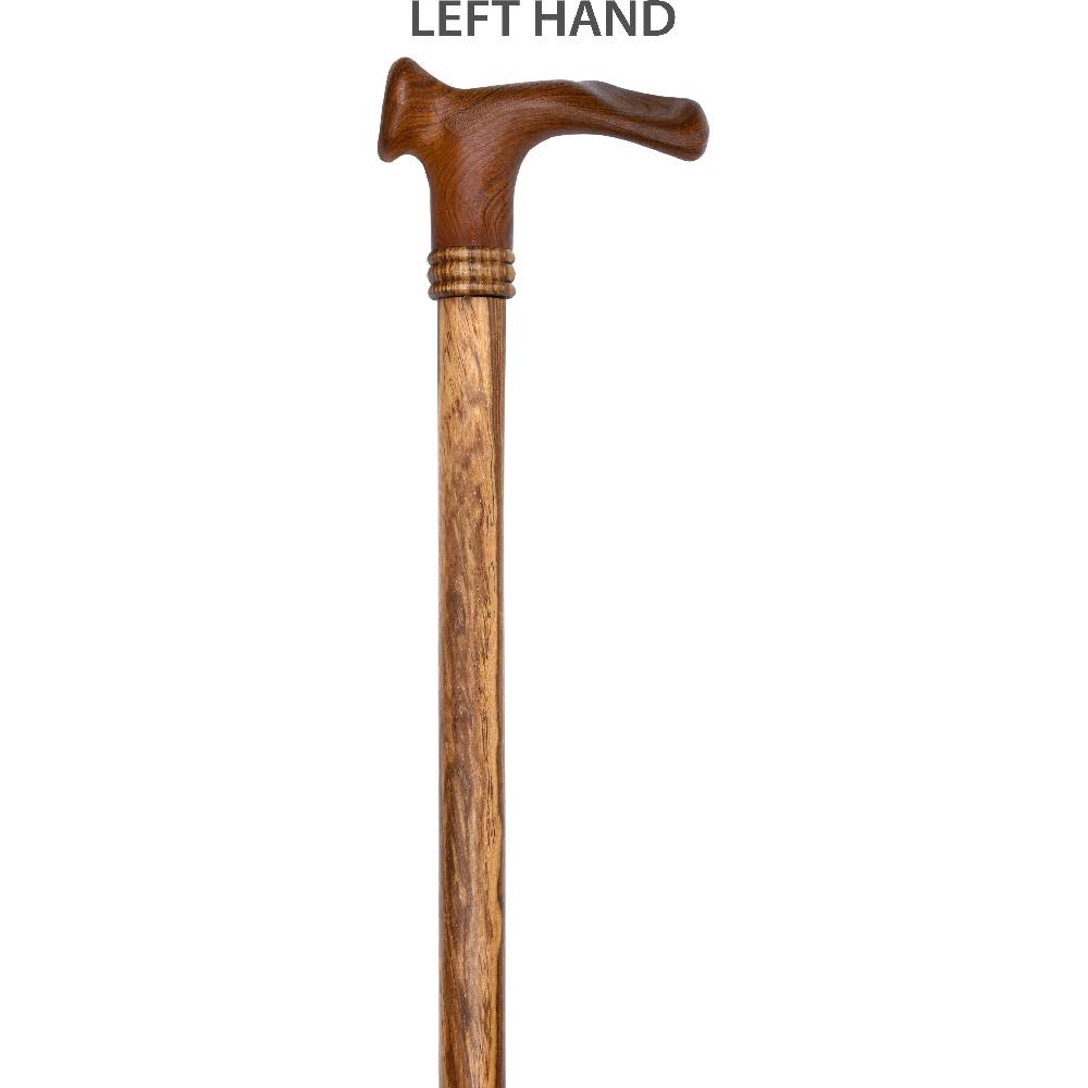 Scratch & Dent Contour Palm Grip Walking Cane With Zebrano Wood Shaft and Wooden Collar V1501