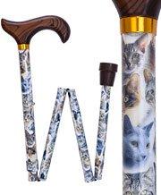 Scratch & Dent Cats Designer Folding Adjustable Derby Walking Cane V1751