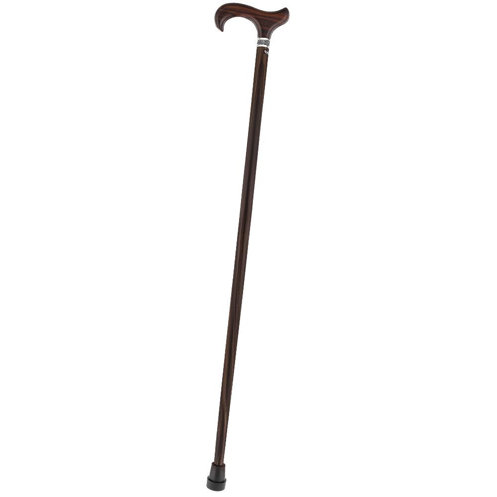 Scratch and Dent Premium Ebony Derby Walking Cane With Ebony Wood Shaft and Pewter Collar V1908