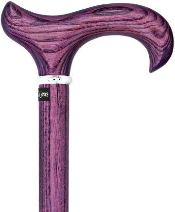 Scratch & dent  Vivid Purple Derby Walking Cane With Ash Wood Shaft and Silver Collar V1589