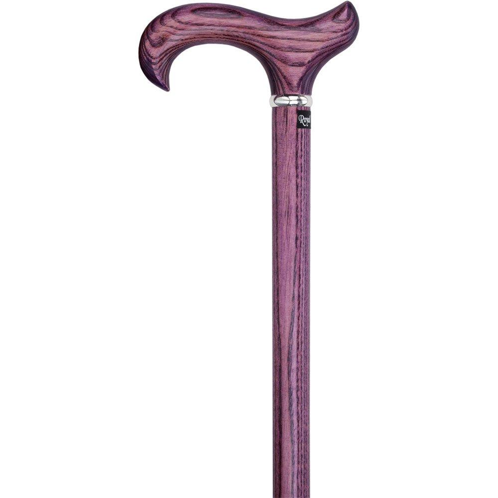 Scratch & dent  Vivid Purple Derby Walking Cane With Ash Wood Shaft and Silver Collar V1589