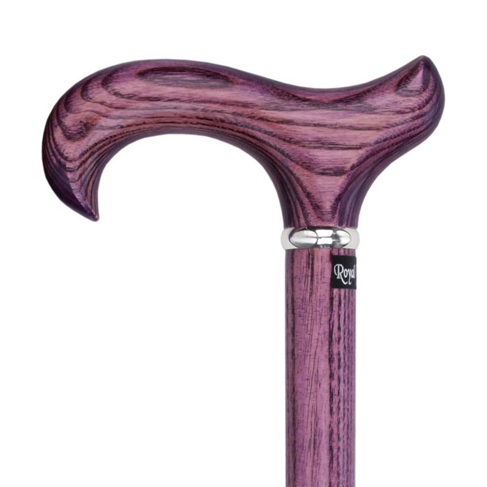 Scratch & dent  Vivid Purple Derby Walking Cane With Ash Wood Shaft and Silver Collar V1589