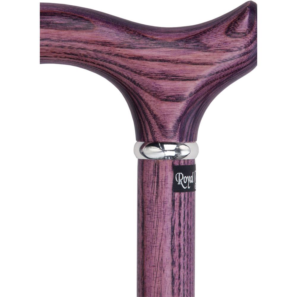 Scratch & dent  Vivid Purple Derby Walking Cane With Ash Wood Shaft and Silver Collar V1589