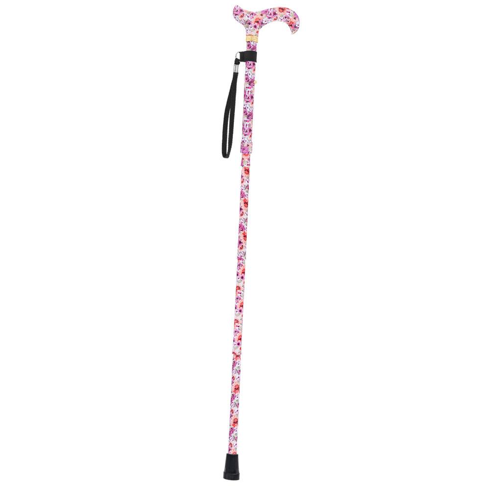 Scratch & Dent Daisy Meadows Designer Folding Adjustable Derby Walking Cane with Engraved Collar V1770