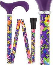 Scratch & Dent Gorgeous Purple Bouqet Folding & Adjustable Derby Walking Cane V1773