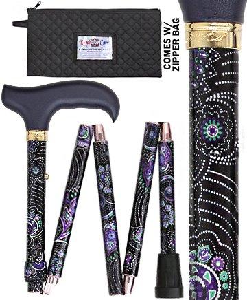 Scratch & Dent Mini-Purple Majesty Adjustable Folding Aluminum Walking Cane with Engraved Collar  V1954