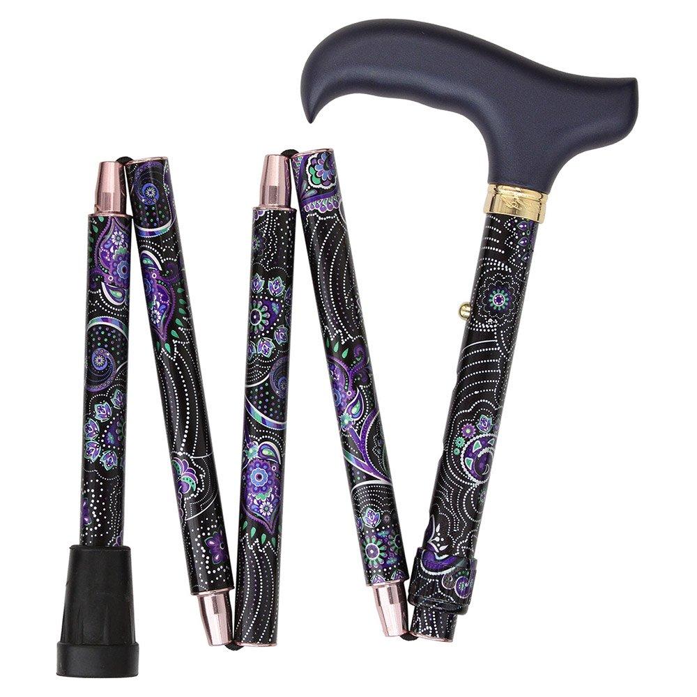 Scratch & Dent Mini-Purple Majesty Adjustable Folding Aluminum Walking Cane with Engraved Collar  V1954