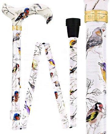 Scratch & Dent Watercolor Bird Designer Folding Adjustable Cane V1772