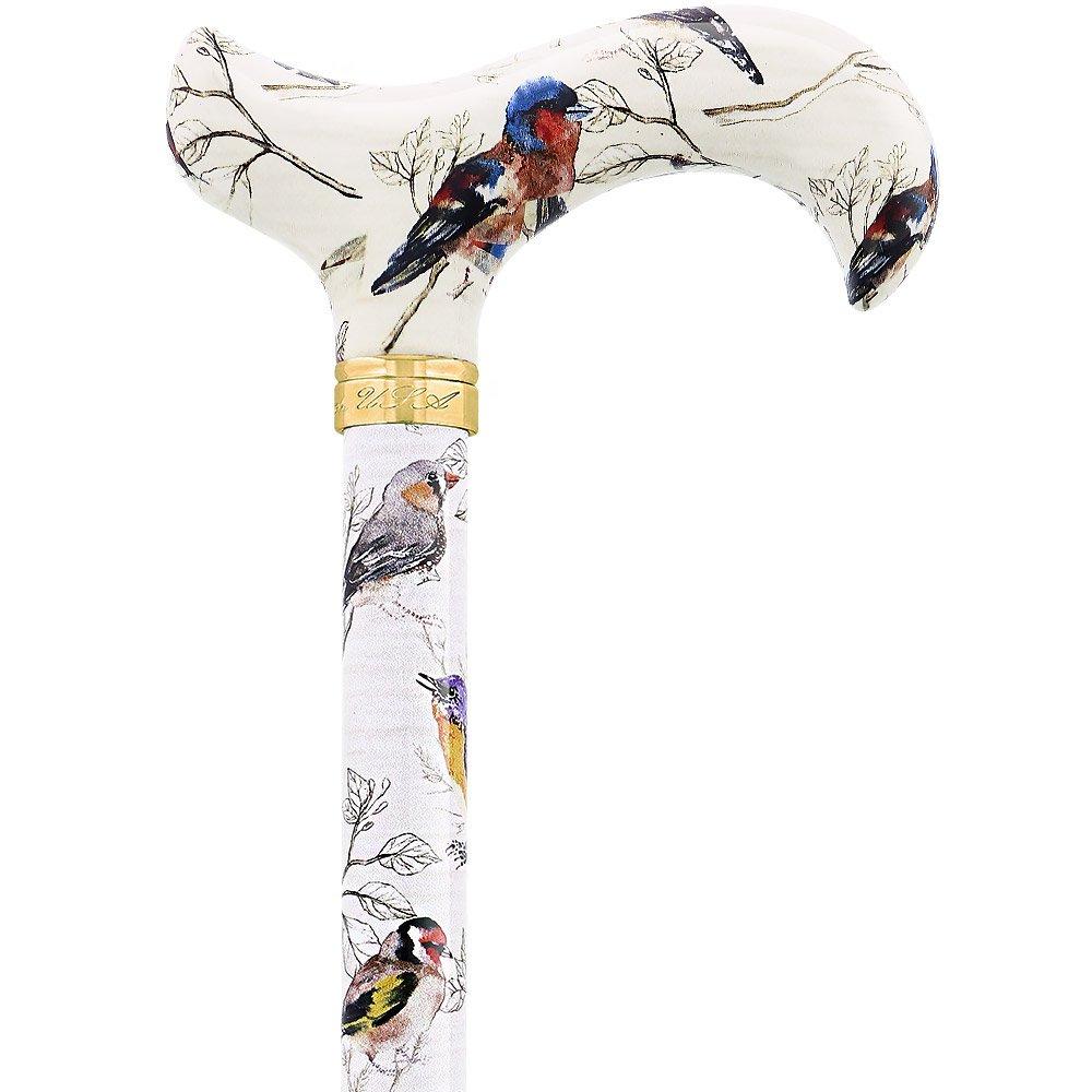 Scratch & Dent Watercolor Bird Designer Folding Adjustable Cane V1754