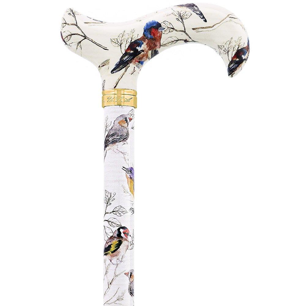 Scratch & Dent Watercolor Bird Designer Folding Adjustable Cane V1754