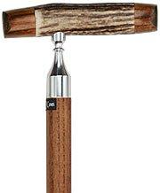 Scratch & Dent Stag Horn Handle Walking Cane With Ash Shaft and Silver Mount V1476