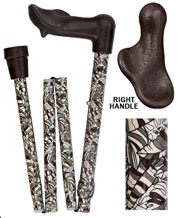 Scratch & Dent Bahama Leaf Folding Adjustable Palm Grip Walking Cane V1500