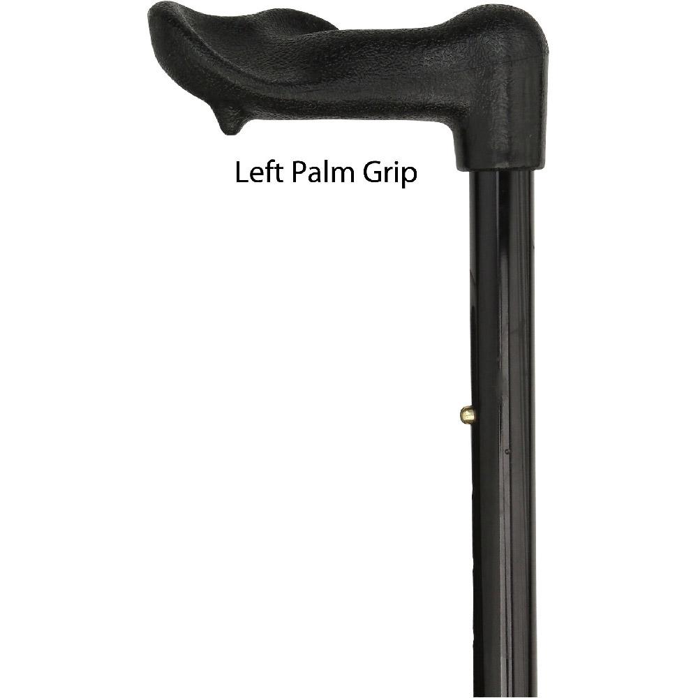 Scratch & Dent Black Folding Adjustable Palm Grip Walking Cane V1810