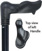 Scratch & Dent Black Palm-Grip Walking Cane with Black Beechwood Shaft and Collar V1497