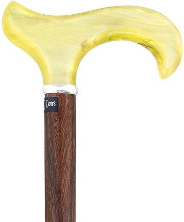 Scratch & Dent Lemon Ice Derby Walking Cane With Genuine Rosewood Shaft and Silver Collar V1460