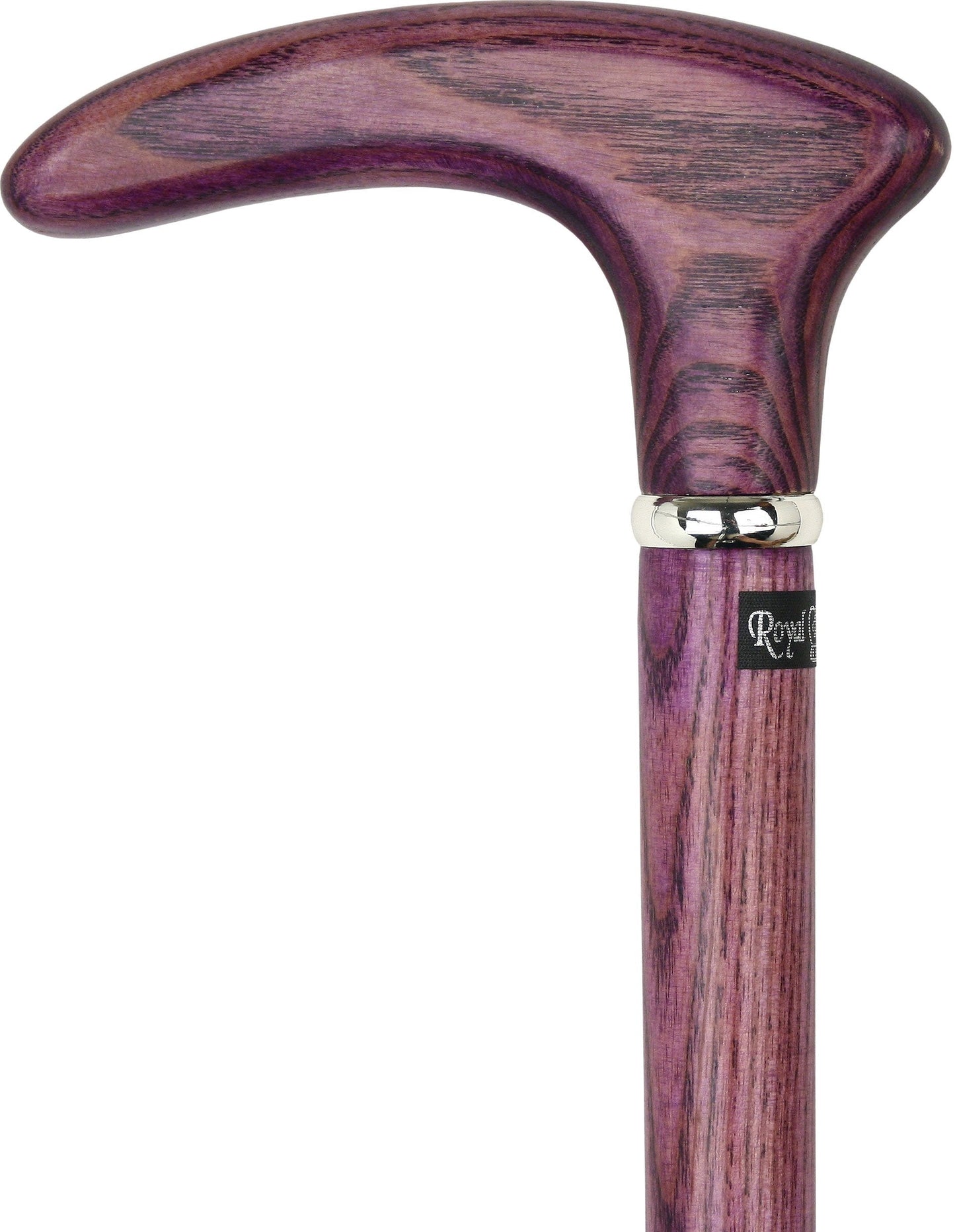 Scratch & Dent Purple Amethyst Cosmopolitan Handle Walking Cane With Ash Wood Shaft and Silver Collar V1580