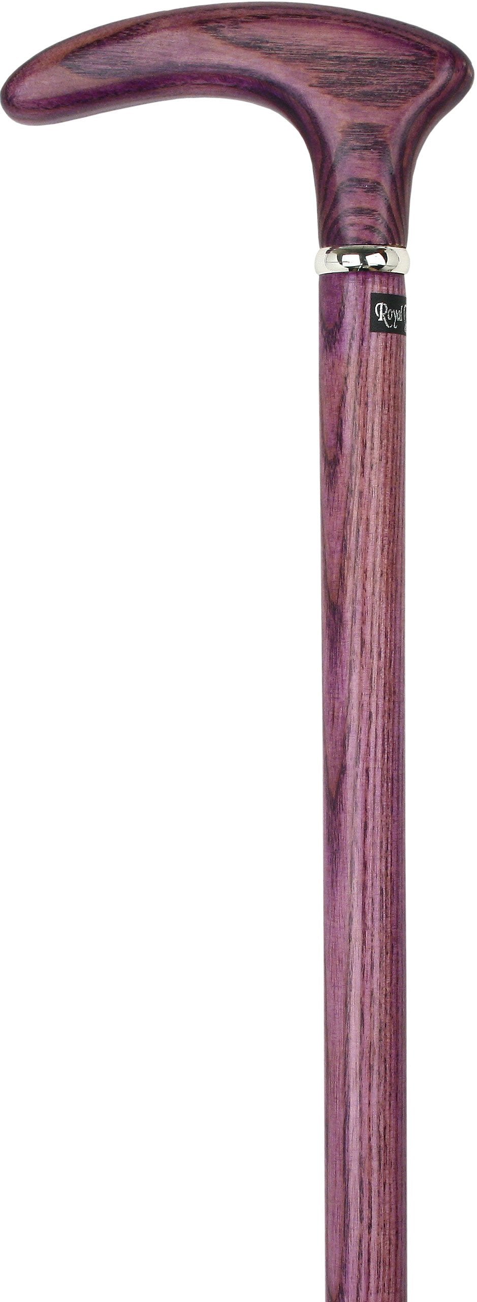 Scratch & Dent Purple Amethyst Cosmopolitan Handle Walking Cane With Ash Wood Shaft and Silver Collar V1580